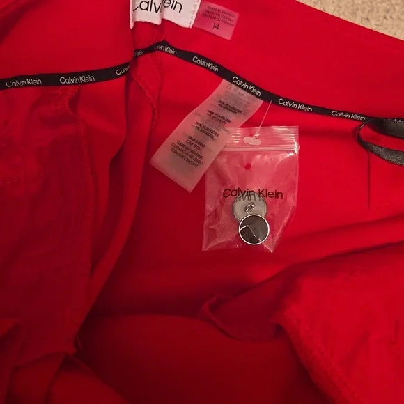 Women's CK Red Suit Pants - Picture 5 of 6